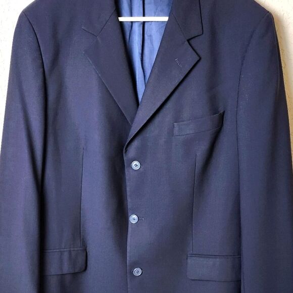 Brooks Brothers Brooksease Wool Blazer Mens Navy Blue Size 44L - Picture 7 of 7